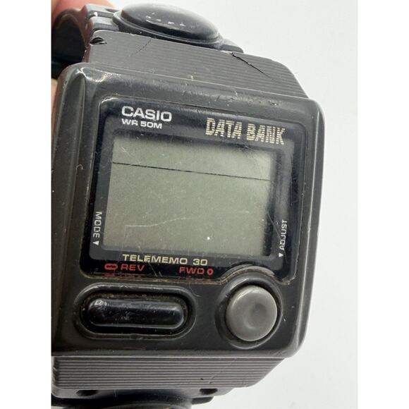 CASIO DATA BANK DB-33W TELEMEMO 30 ALARM CHRONOGRAPH 871 VINTAGE MEN’S WATCH main image 6